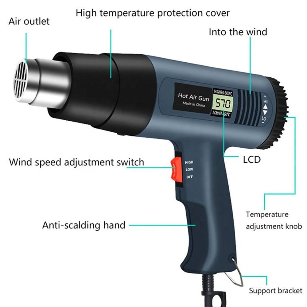 Portable Tools Heat Shrink Film Heat Gun Electric Industrial Power Hot Air Gun Portable Mini Heat Gun