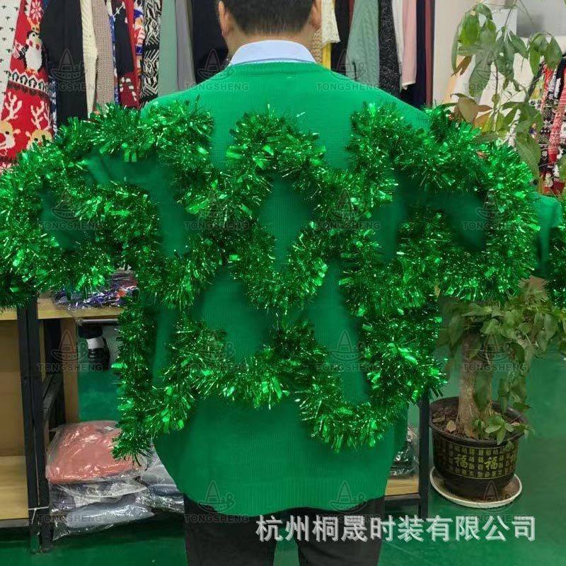 2024 Manufacturer Custom Christmas Tree Sweater Tacky Tinsel Oversized Wholesale Funny Ugly Christmas Jumpers For Men