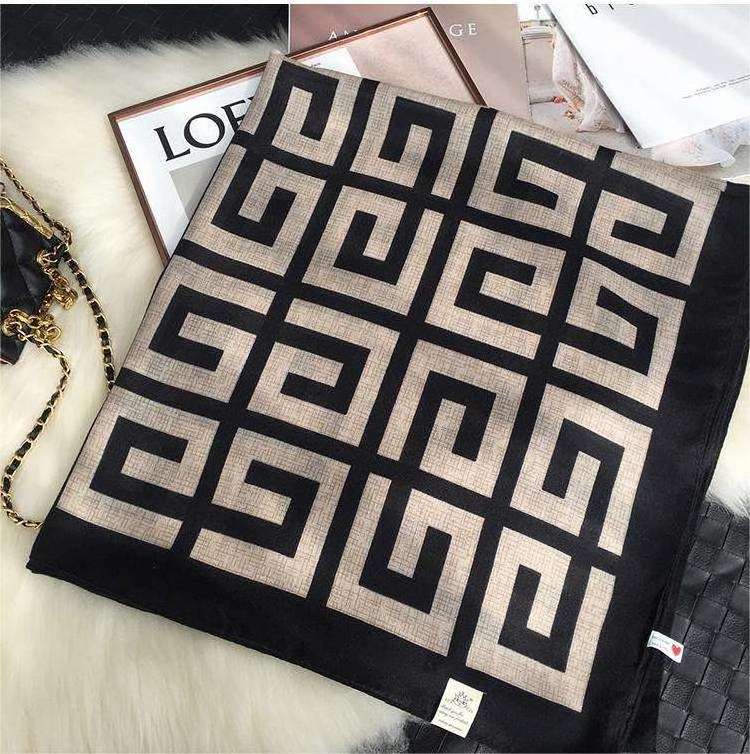 2024 Manufacturer Custom Wholesale Luxury Muslin Letter Plain Cotton Linen Printed Scarf For Women