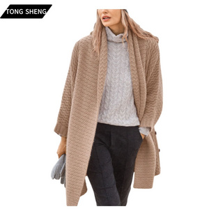 Winter Casual 100% Merino Wool Cashmere Overcoat Custom Trend Cardigan Women Alpaca Wool Cashmere Blend Coat For Women