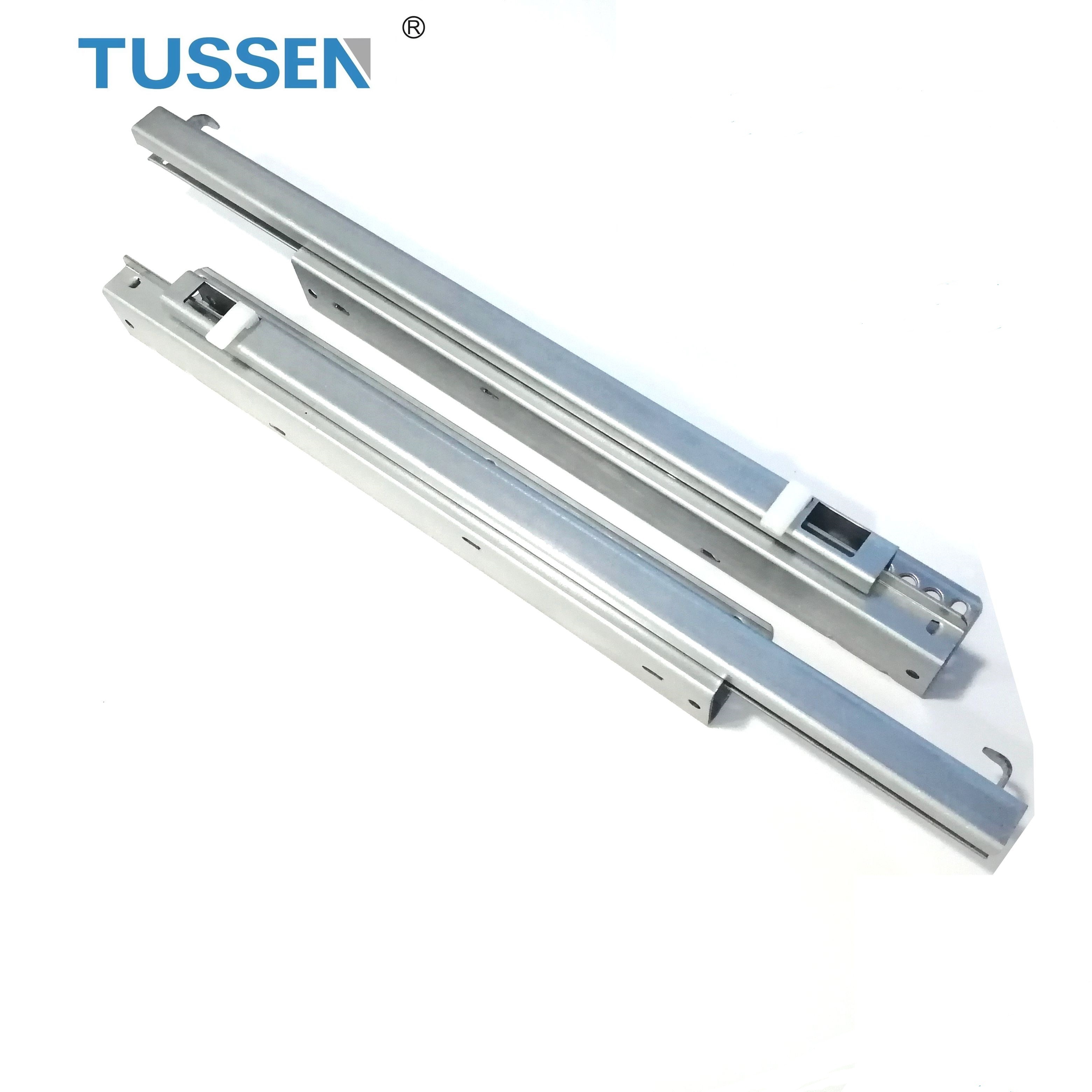 Jieyang TUSSEN 2 Fold Damper Channel Sliders Locking Hidden Telescopic Rails Soft Close Undermount Concealed Drawer Slide