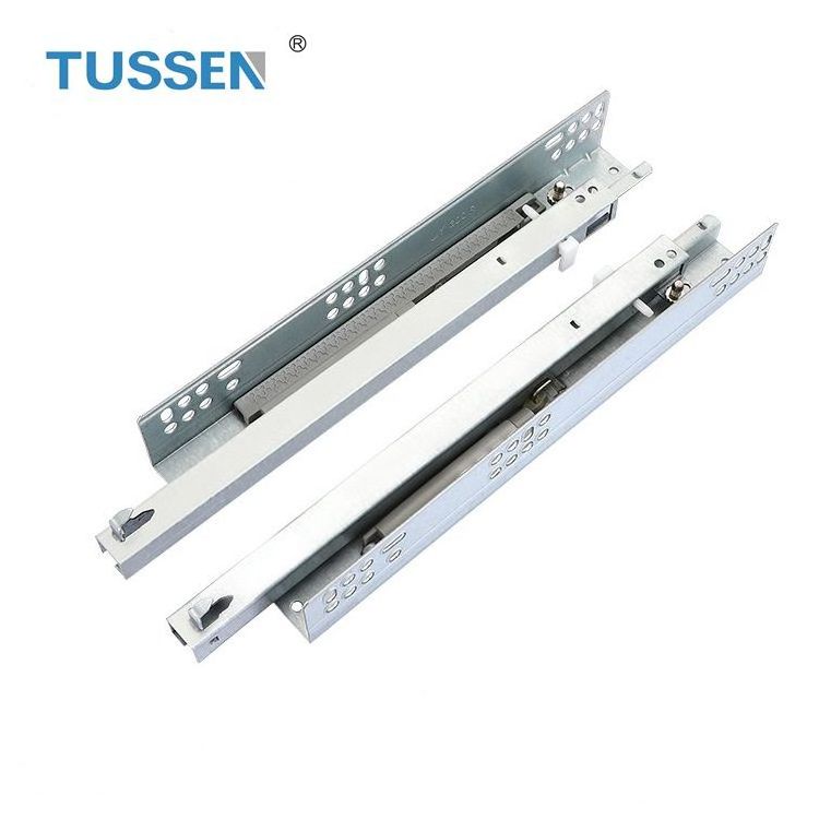 Jieyang TUSSEN 2 Fold Damper Channel Sliders Locking Hidden Telescopic Rails Soft Close Undermount Concealed Drawer Slide