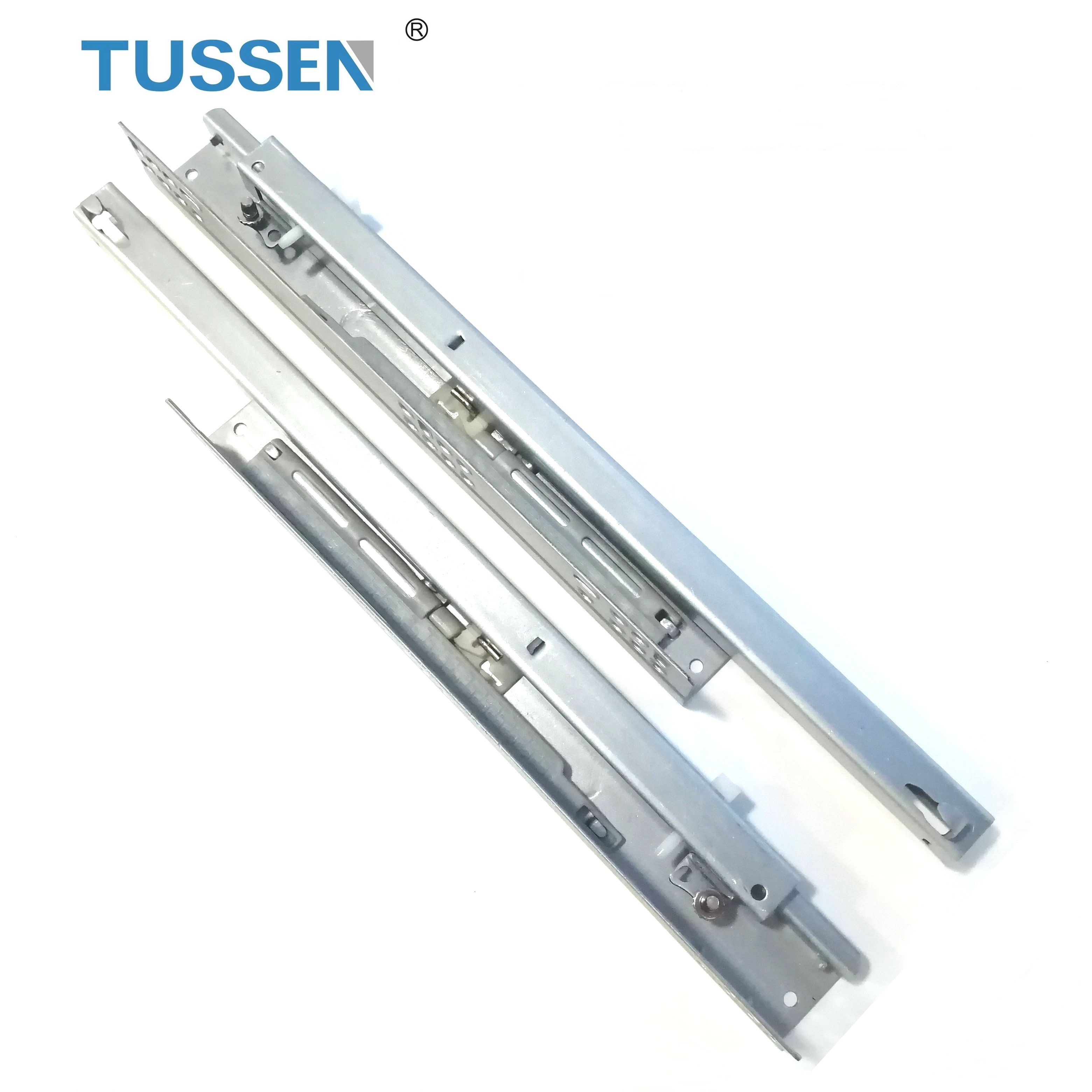 Jieyang TUSSEN 2 Fold Damper Channel Sliders Locking Hidden Telescopic Rails Soft Close Undermount Concealed Drawer Slide