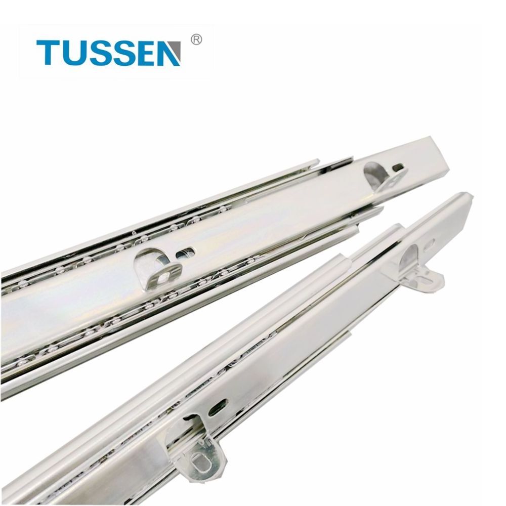 TUSSEN Full Extension Bottom Mount Drawer Slides Heavy Duty Ball Bearing Channel Rail with Hooks