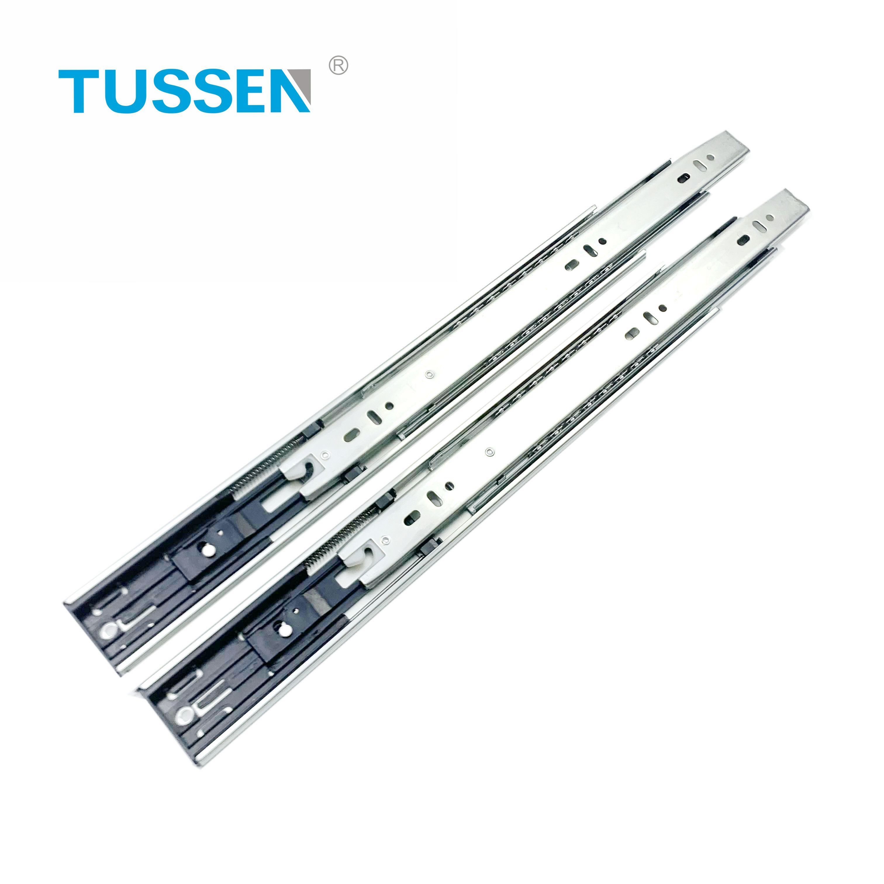 TUSSEN 48 Hours Salt Spray Testing Durable POM Material Heavy Duty 1 Spring Damper Soft Close Drawer Slide