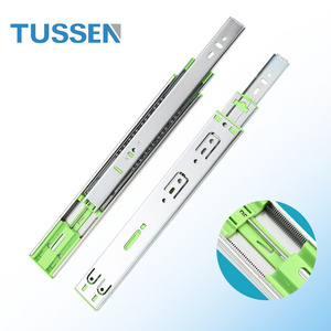 Jieyang Tussen 450mm 18 Inch 3 Folds Full Extension Heavy Duty Telescopic Cabinet Rail Ball Bearing Drawer Slide Soft Close