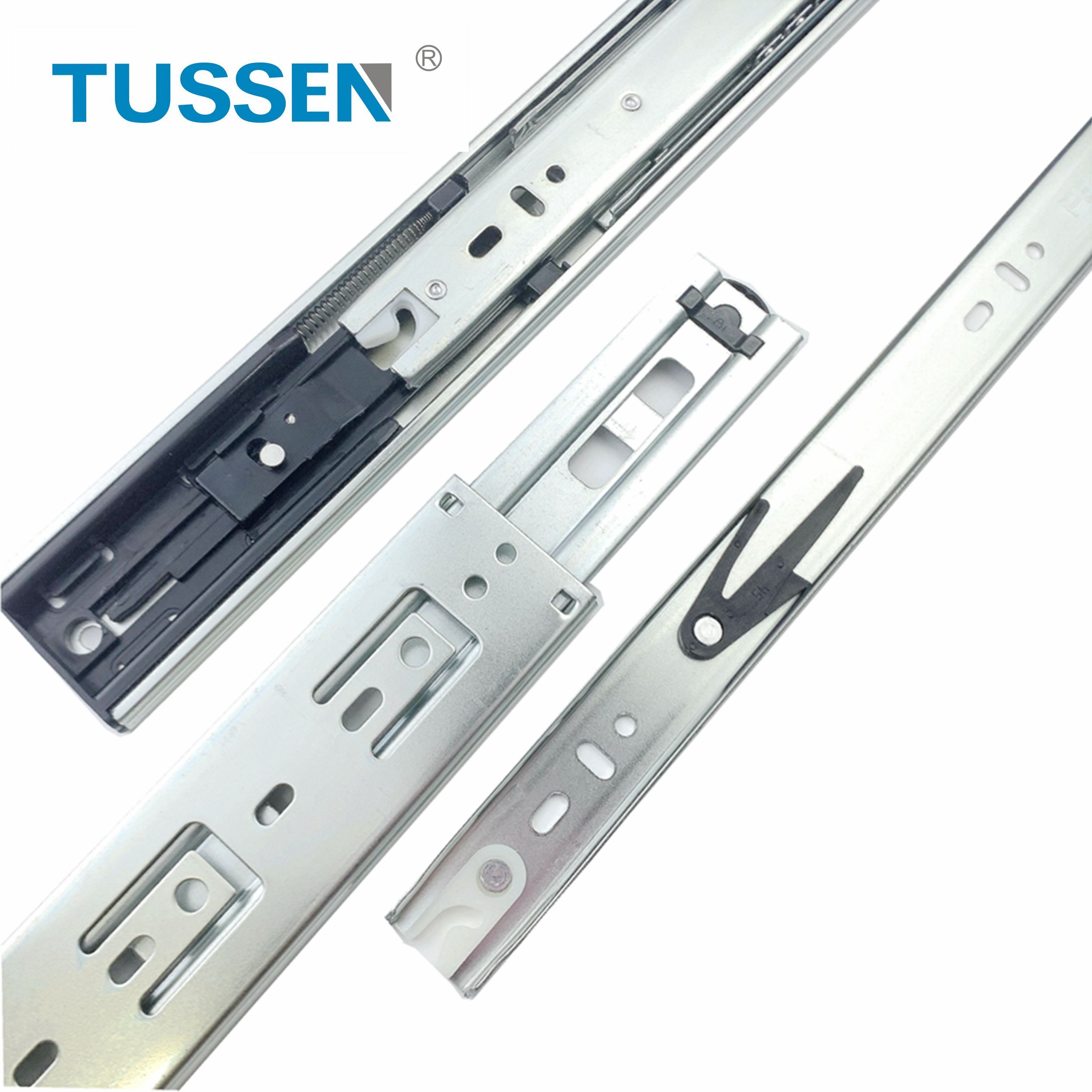 TUSSEN 48 Hours Salt Spray Testing Durable POM Material Heavy Duty 1 Spring Damper Soft Close Drawer Slide