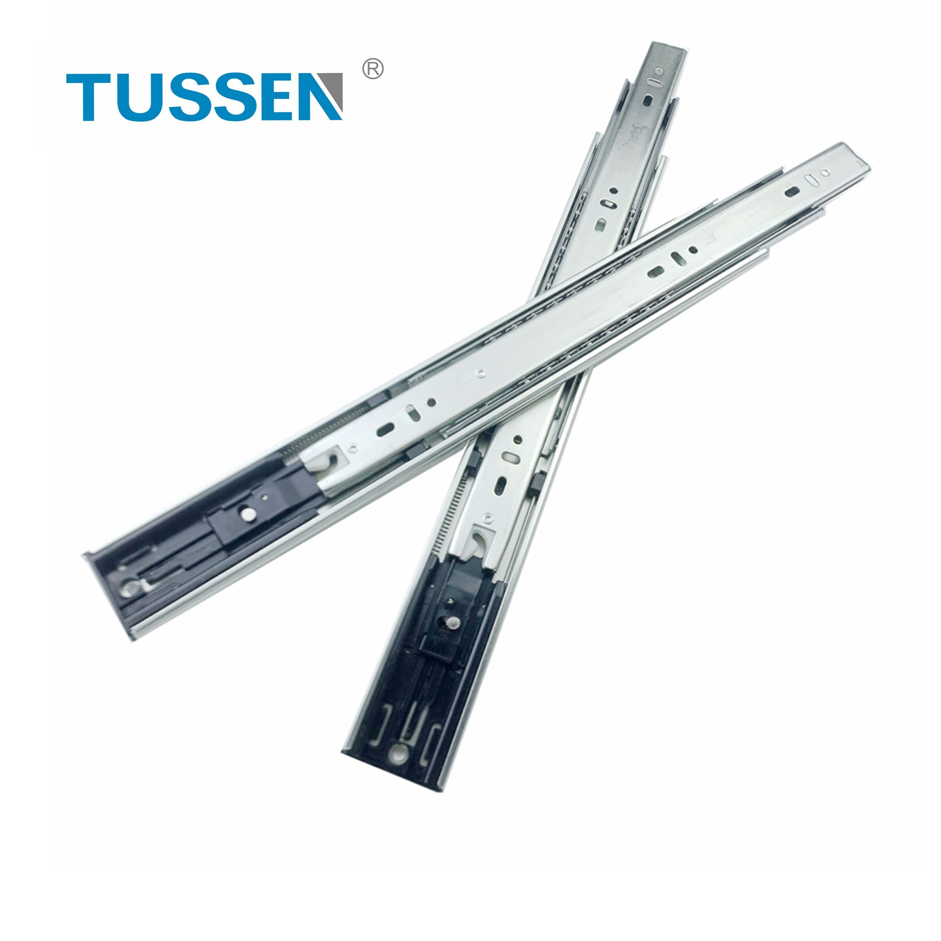 TUSSEN 48 Hours Salt Spray Testing Durable POM Material Heavy Duty 1 Spring Damper Soft Close Drawer Slide