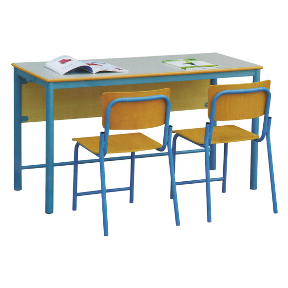 High Accuracy High Secondary School Cafeteria Furniture Double Tables Chairs Set For Students