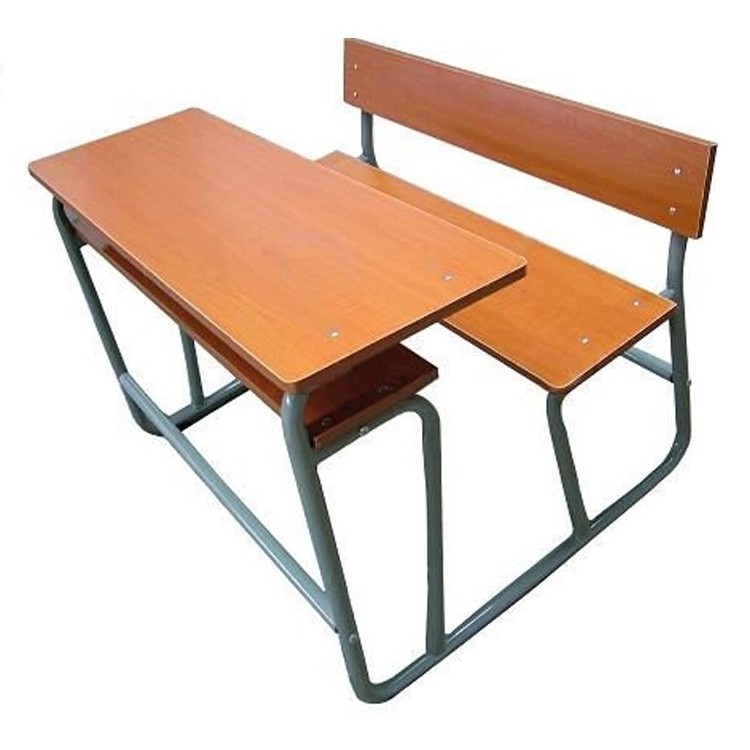 High Accuracy High Secondary School Cafeteria Furniture Double Tables Chairs Set For Students