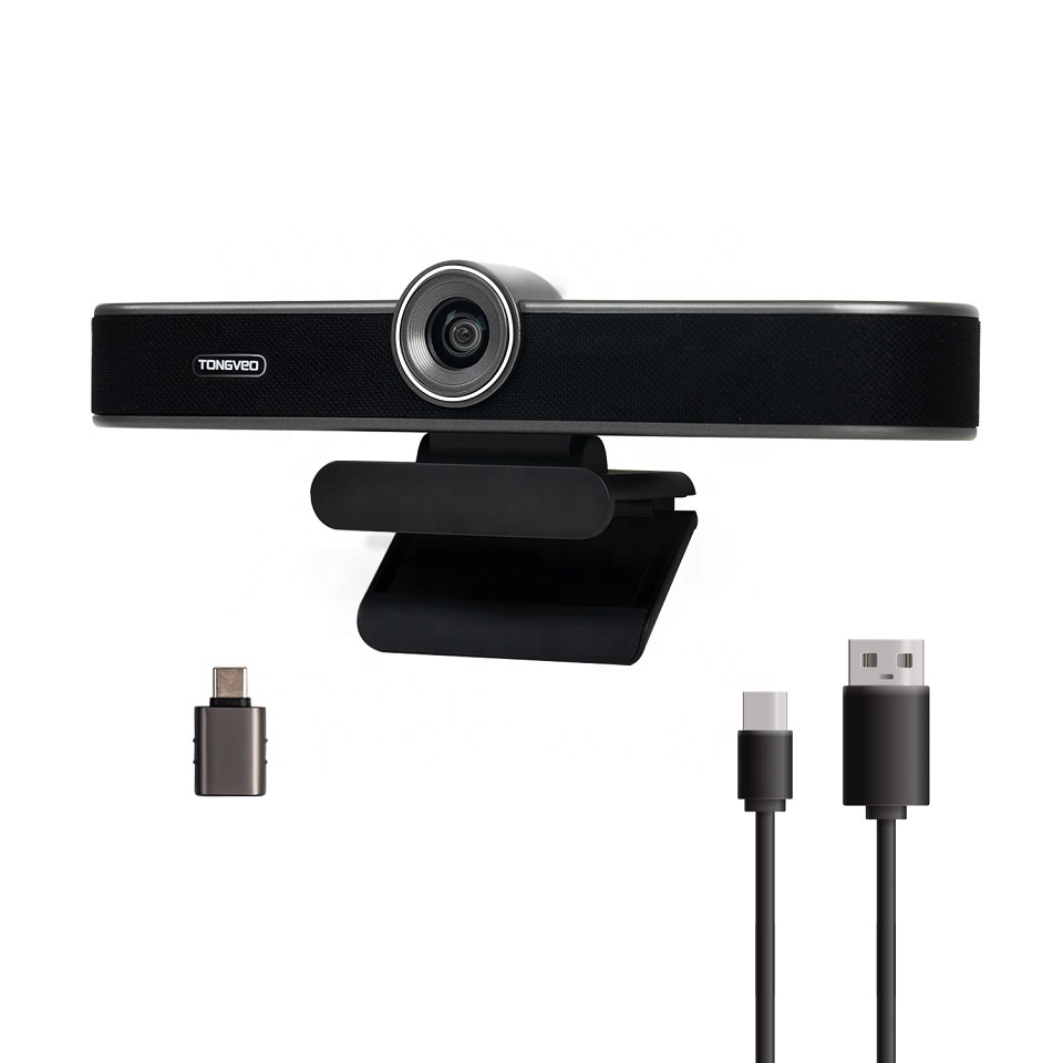 TONGVEO 3 in 1 Full HD 1080P60 Webcam Built-in Dual Mics and Speaker for Live Streaming