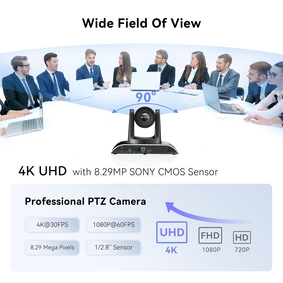 TONGVEO Ultra hd 4k ptz video conference camera 12x optical zoom conference system ptz camera 4k