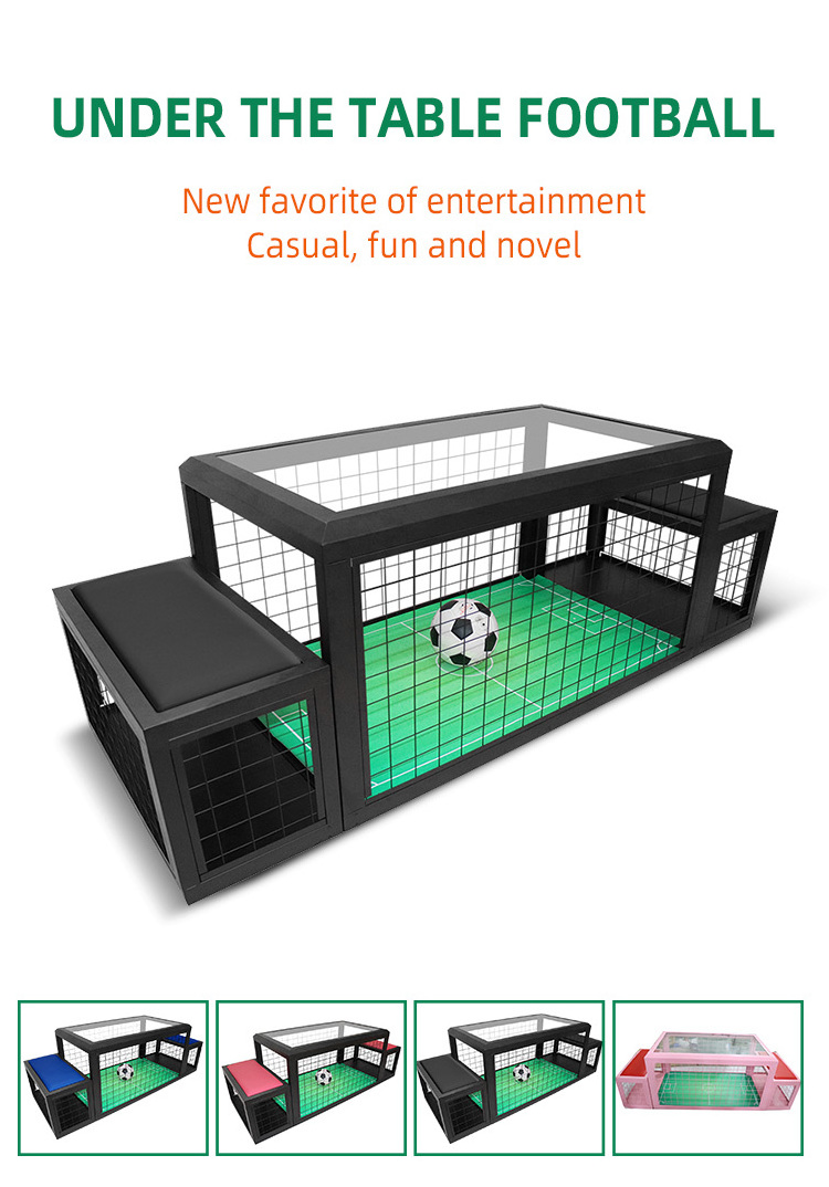 Indoor Double Sports Competition Amusement Facility Subsoccer 3 Table Football Game With Two Chairs