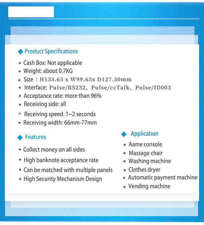 Bill Acceptor Ict Bill Acceptor Bv20 Tp70 Bill Acceptor For Vending Machine