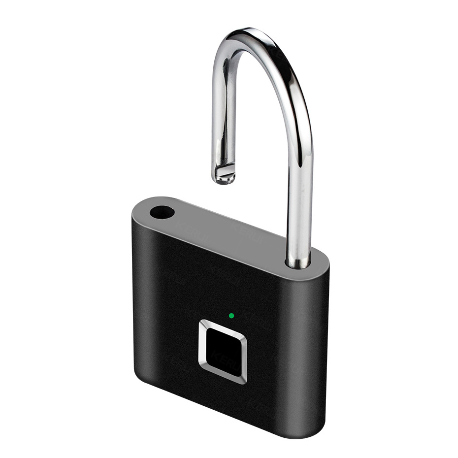 New KERUI Waterproof Portable USB Charging Zinc Alloy Metal Smart Fingerprint 0.1sec Security Lock Padlock