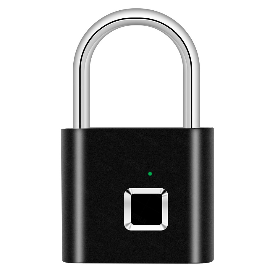 Fast Delivery KERUI Waterproof Portable USB Charging Zinc Alloy Metal Smart Fingerprint Lock Padlock