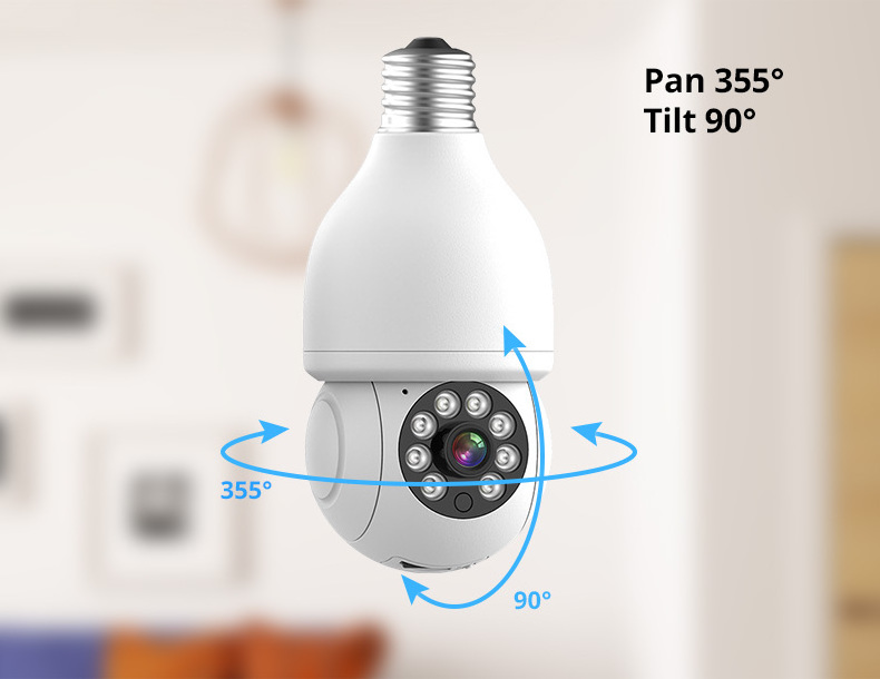 Newest 5G Waterproof Tuya Wifi Security CCTV Motion Tracking Two-way Audio Bulb Camera For Farm