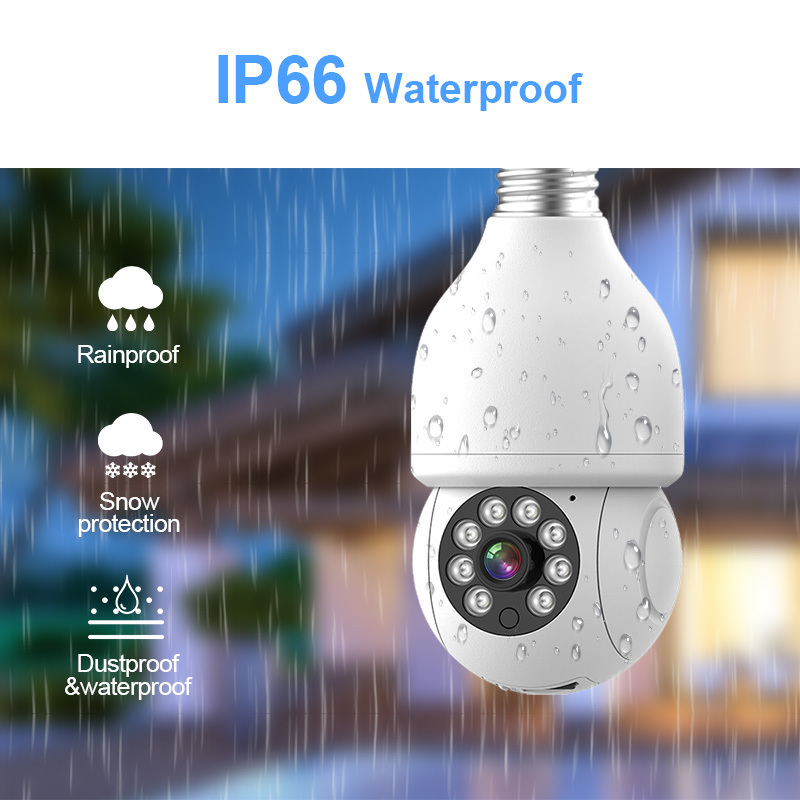 Newest 5G Waterproof Tuya Wifi Security CCTV Motion Tracking Two-way Audio Bulb Camera For Farm