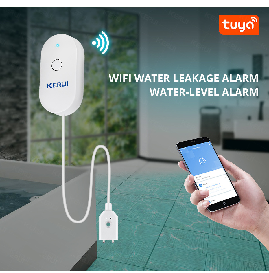 Wifi Water Level Flood Detection Sensor Liquid Flow Sensor Works With Tuya Water Leak Detector