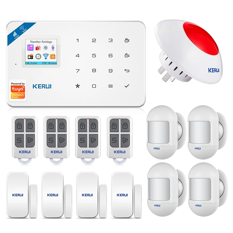 KERUI W181 Tuya Smart Home Burglar Alarm Siren Motion Detector  GSM WiFi Wireless Home Security Alarm System