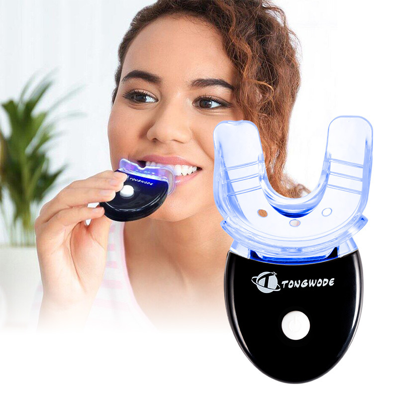 Bleach Teeth Whitener Dental Mini Machine Battery Teeth Whitening Device Led Lights For Home Travel Portable Home Use