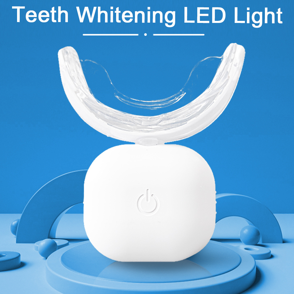 Custom Logo Mini Teeth Whitening Light Blue Red 32 LED Lights Rechargeable Tooth Whitening Led Wireless Teeth Whitening Lamp