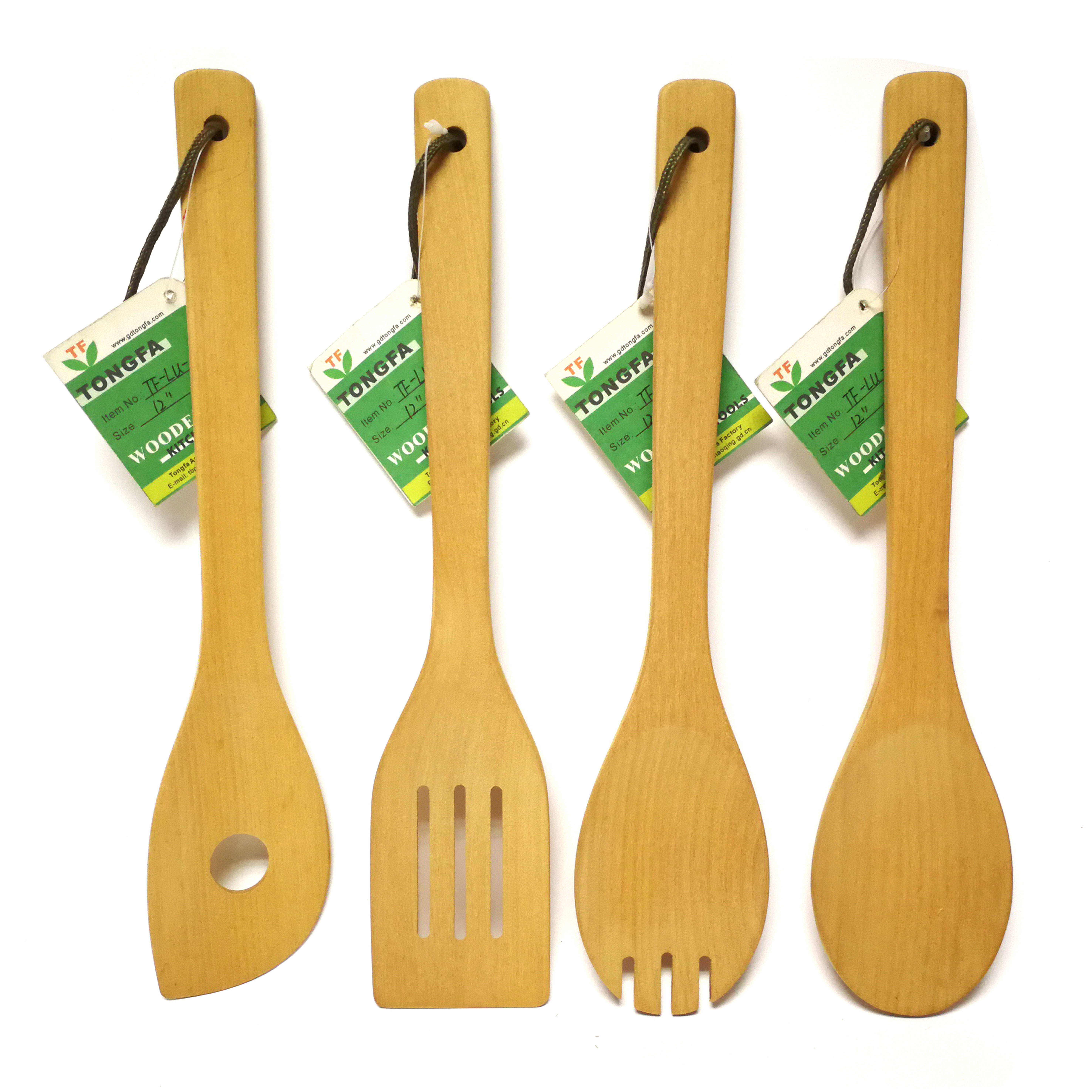 Good Price Hardwood Cooking Tools Kitchen Utensils Set Wooden Fork Spoon Turner Wooden Flatware Set Cheap Price Wooden Articles