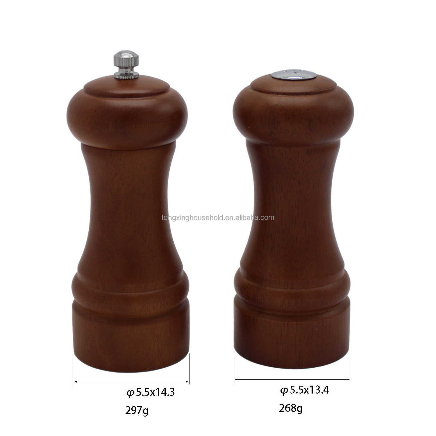 Spice Tools Salt and Pepper Shaker Condiment Server Natural Wood Salt and Spice Herb Mill Wooden Salt Shaker Pepper Grinder Set