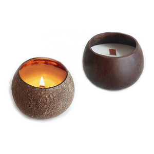 Creative Restaurant Handmade Coconut Candle Holder Small Coconut Candle Cup Soy Wax Cup Handmade Coconut Shell Soy Candle Bowl