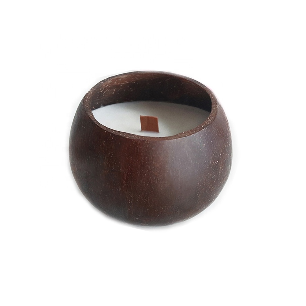 Creative Restaurant Handmade Coconut Candle Holder Small Coconut Candle Cup Soy Wax Cup Handmade Coconut Shell Soy Candle Bowl