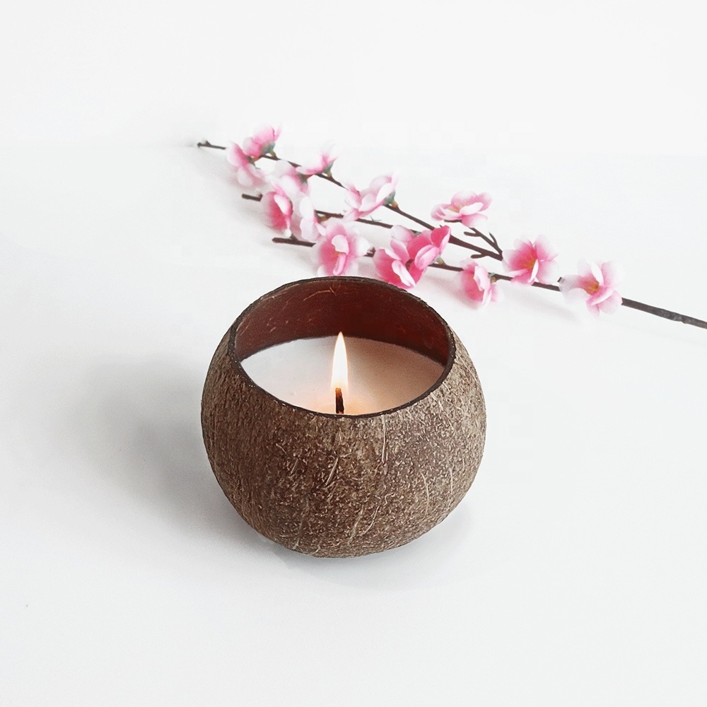 Creative Restaurant Handmade Coconut Candle Holder Small Coconut Candle Cup Soy Wax Cup Handmade Coconut Shell Soy Candle Bowl