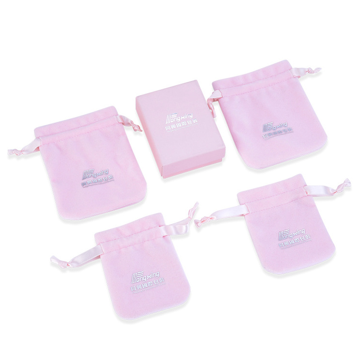 Pink Popular Jewelry Package Box Pouch Matching Package for Box with Customized Logo Gift Boxes jewelry Packaging Paper