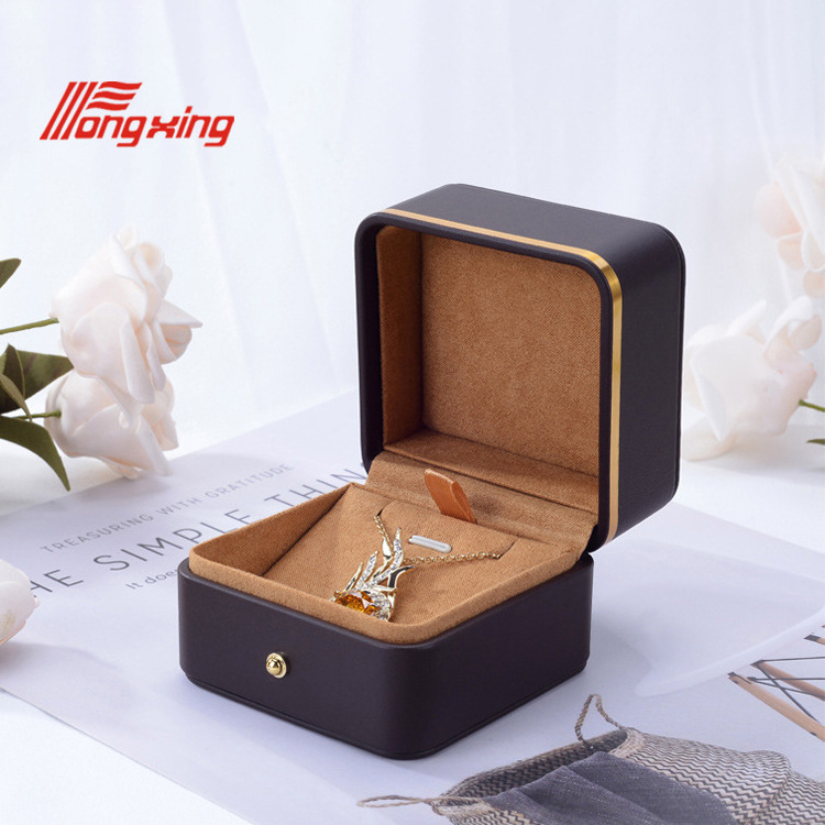 Tongxing Factory High Grade Customized Luxury Leather Orange Jewelry Box for Necklaces Rings Earrings High Quality Packaging