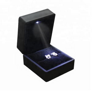 Luxury Custom Logo Printed Ring Boxes Led light Jewelry Box Customized Fashionable Newest Customer's Logo Jewelry Packaging