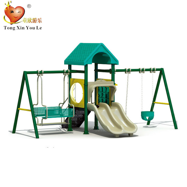 children park outdoor playground double seat kids outdoor swing set for wholesale