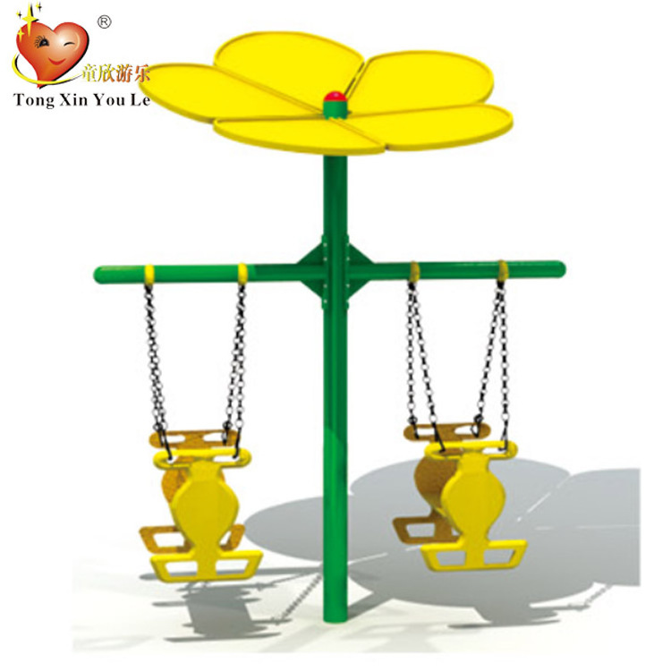 children park outdoor playground double seat kids outdoor swing set for wholesale