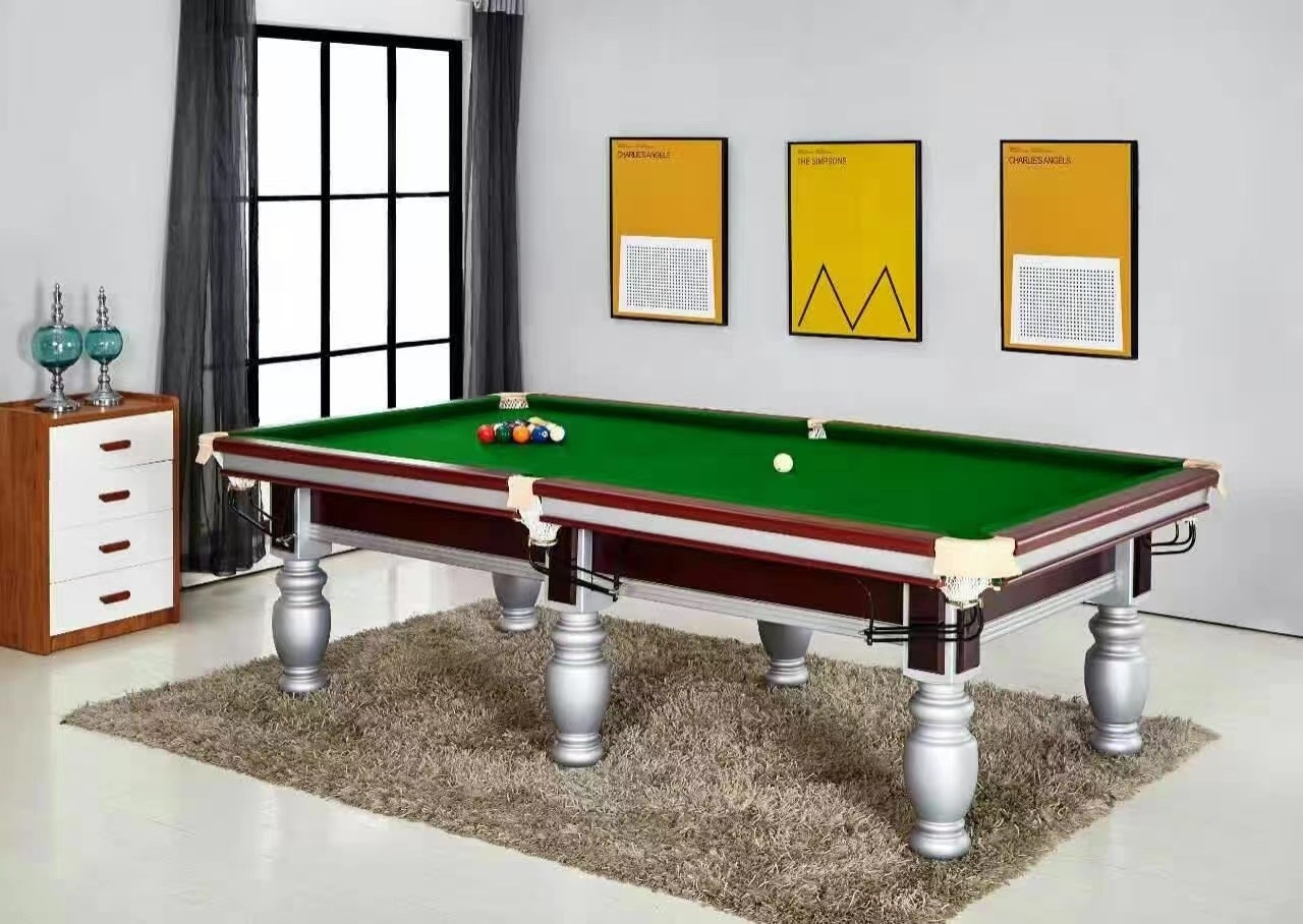 Style Billiard Table Snooker Games Play Snooker Table for Sale High Quality Cheap Classic Cloth Wood Customized Logo White 1 Set