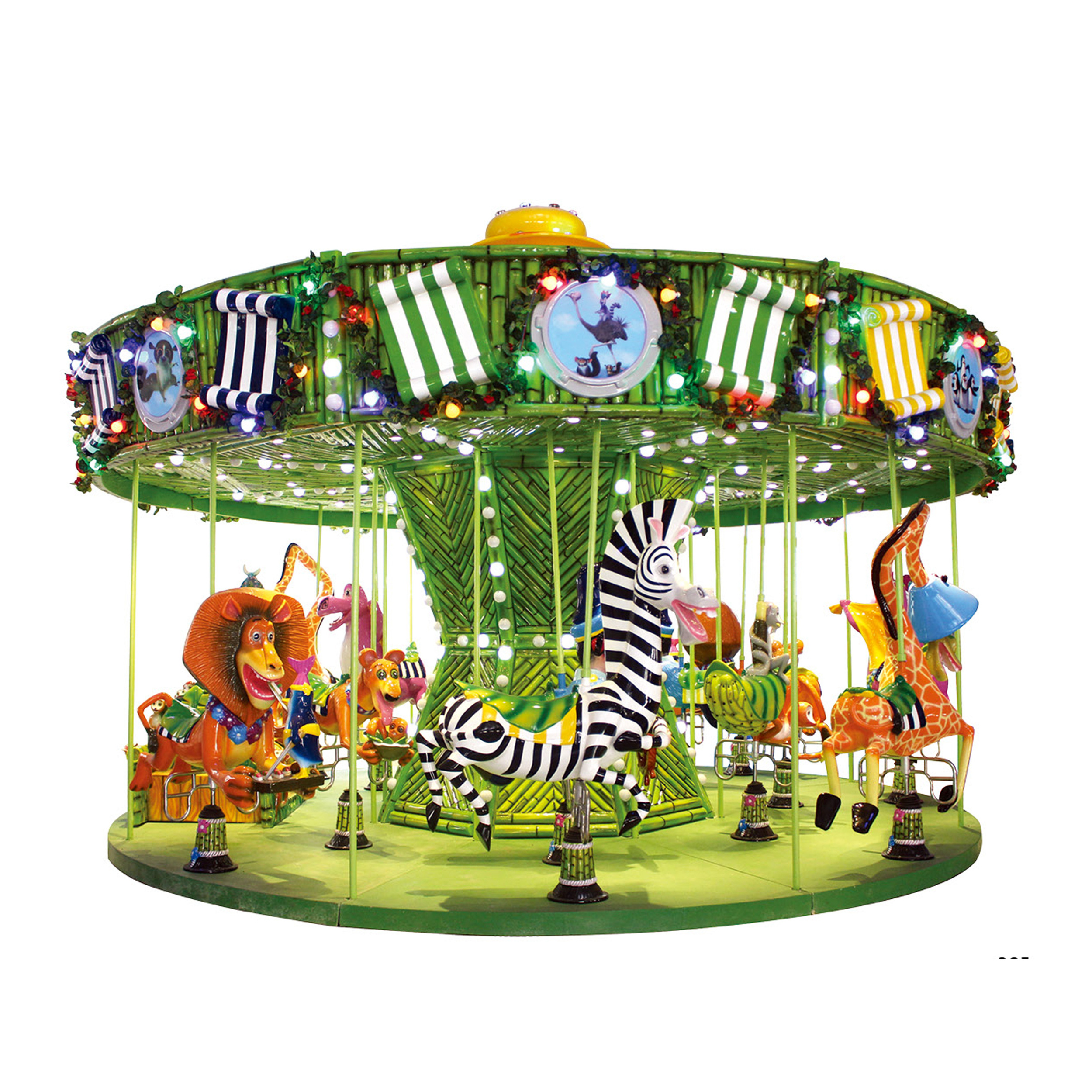 Fun Revolving Carousel Bullfight Merry Go Round Music Box Rides Machine Inflatable Rotating Equipment for Sale