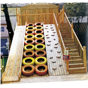 Children Wooden Outdoor Climbing Wall Climbing Rocks Import Wooden Tire Playground Net Shape Children Climb Equipment