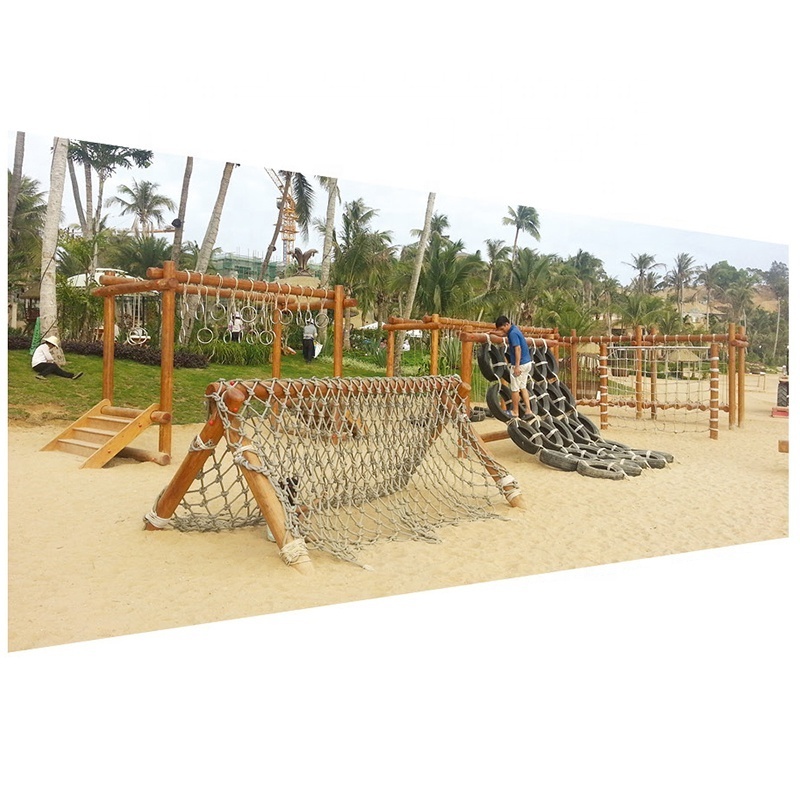 Children Wooden Outdoor Climbing Wall Climbing Rocks Import Wooden Tire Playground Net Shape Children Climb Equipment