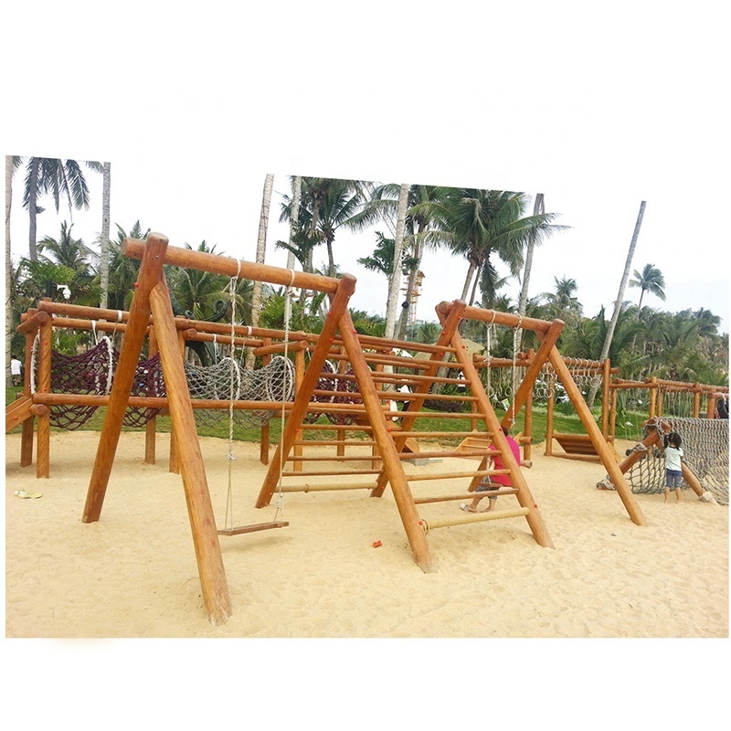 Children Wooden Outdoor Climbing Wall Climbing Rocks Import Wooden Tire Playground Net Shape Children Climb Equipment