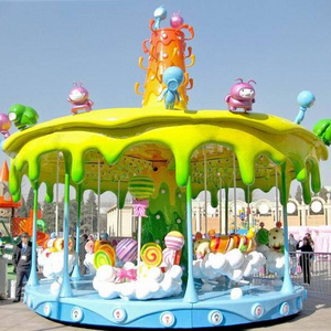 Mini Amusement Park Ride Mini Carousel for Sale Carousel for Sale Kids Games Indoor Playground Equipment Fiberglass Hydraulic