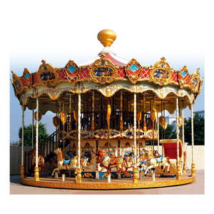 Merry Go Round FRP Carousel Horses Rides Equipment for Sale Amusement Park Fairground Kids Indoor Games for Malls 1 Set Tongxin