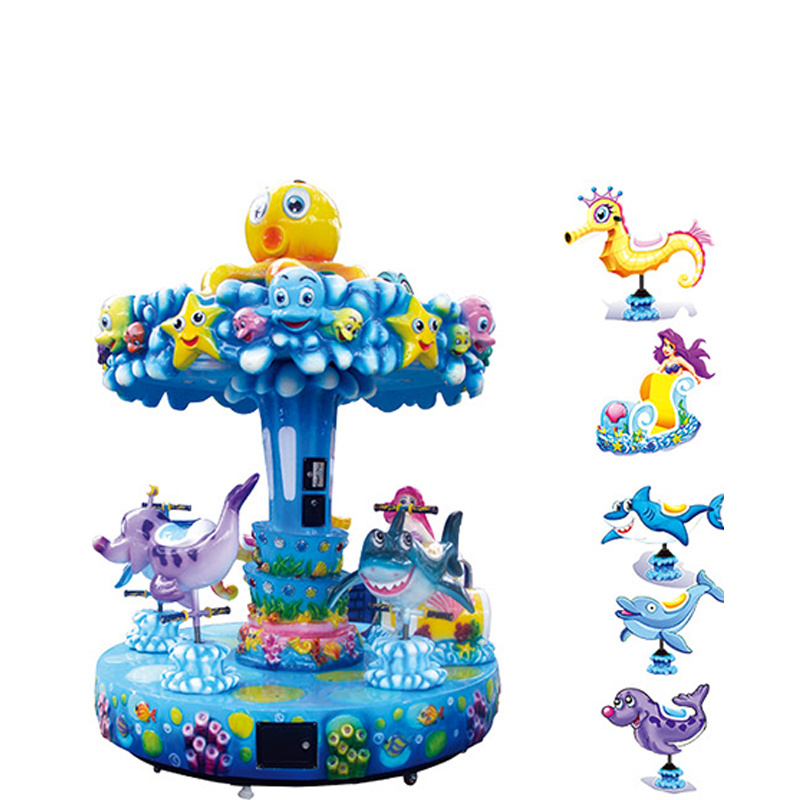 Ocean Style Children Amusement Park Carousel Kiddie Rides Merry Go Round Rides for Kids