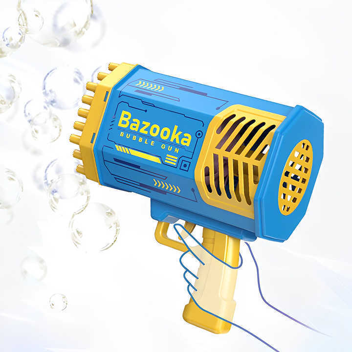 Big kids rocket 69 holes Bazooka Electric Shooter Toy Maker Automatic Bubble Machine Soap Gun