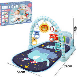 Hot Selling OEM Light and Music Keyboard Handmade Activity Musical Gym Rack Pedal Baby Fitness Piano Play Mat for Infant Unisex