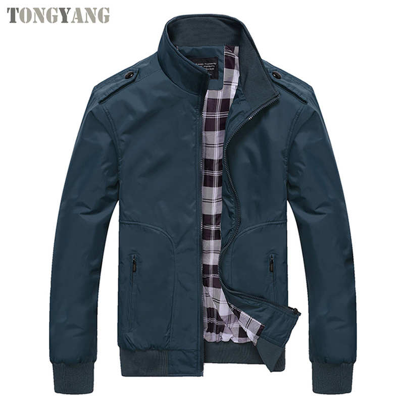 TONGYANG Fashion Spring Men's Jackets Solid Coats Male Casual Stand Collar Jacket Outerdoor Overcoat M-XXXXL