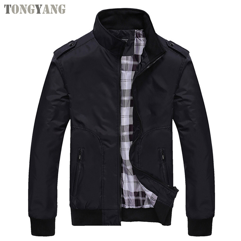 TONGYANG Fashion Spring Men's Jackets Solid Coats Male Casual Stand Collar Jacket Outerdoor Overcoat M-XXXXL