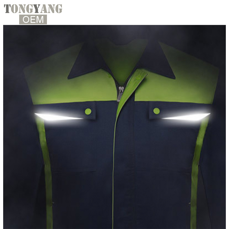 TONGYANG Men Women Work Clothing Jacket and Pants Workwear Sets Reflective strip Long Sleeve Workers Labor Uniforms Overalls