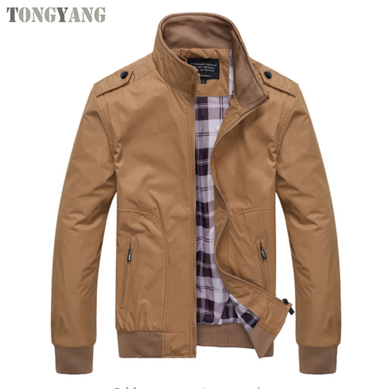 TONGYANG Fashion Spring Men's Jackets Solid Coats Male Casual Stand Collar Jacket Outerdoor Overcoat M-XXXXL